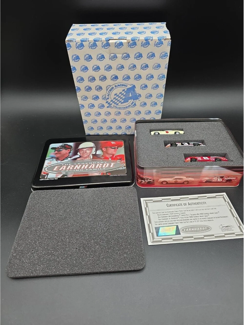 The Legendary Earnhardt Racing Family 1:64 Scale 3 Car Set Limited Edition Tin